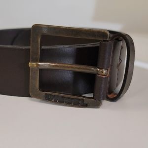 DIESEL Men's Belt Brown Buffalo Leather